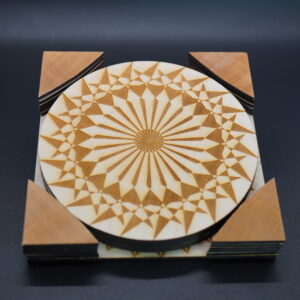 Wood Coasters in a Spiral Pattern